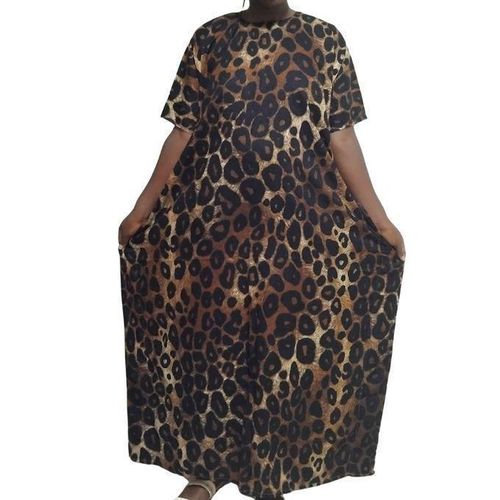 Elegant African Womens Dera Dress Leopard Print Free Size Comfortable Stylish