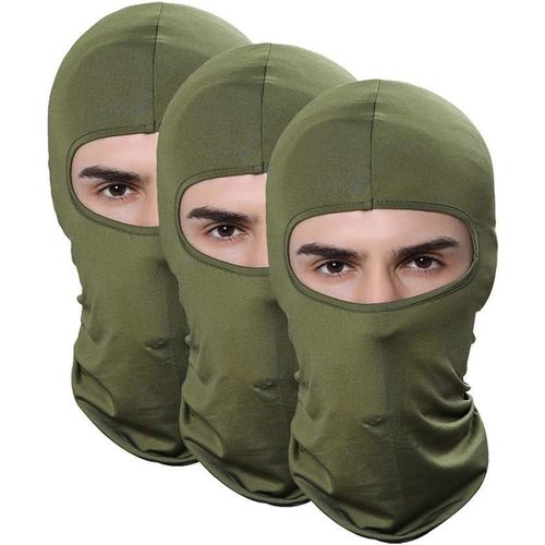 3 Pcs Army Green Ski Mask Bandana Face Hat for Outdoor Airsoft Motorcycle Hood Helmet Balaclavas Headwear