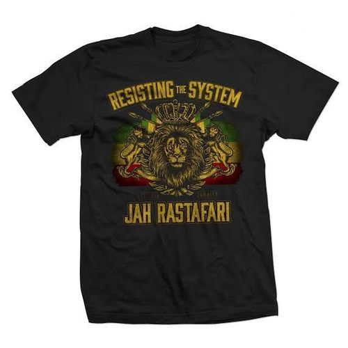 Resisting The System Jah Rastafari Reggae T-Shirt Rasta Roots Culture Graphic Tee Casual Cotton Reggae Shirt Kenya