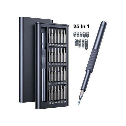 Mini 25-in-1 Small Tri Circle Magnetic Precision Screwdriver Set Magnetic Mini Repair Electronics Phone PC Ratchet Drill Socket Repair Tool Bit Portable Professional Kit Set