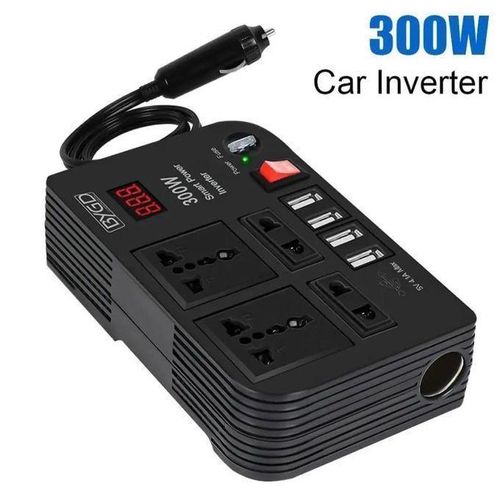 300W Car Power Inverter Dc to Ac 12V to 240V With 4 Ac ports, 4 USB ports + cigarette lighter