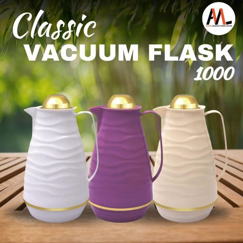 1000ml Classic Vacuum Flask Stainless Steel Insulated Bottle for Hot and Cold Beverages Travel, Office, Outdoor Use Durable Leak-Proof Thermos for Tea, Coffee, Water