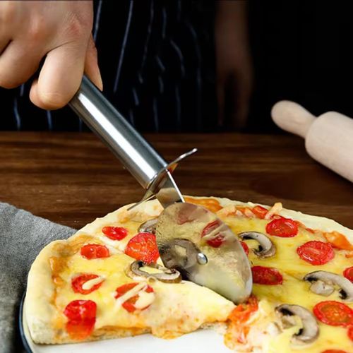 Stainless Steel Dough Wheel Roller CheesePizza Cutter
