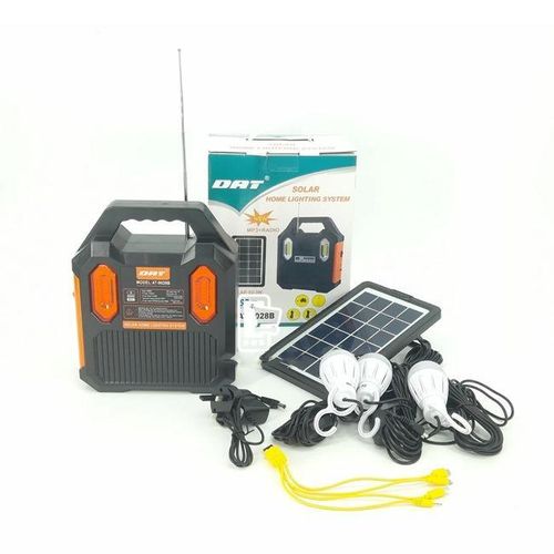 9028B Super Quality Long Term Reliability Portable Home Solar Lighting System kit With Mp3 PLayer, Bluetooth,FM Radio, 2 USB Phone Charging Ports,3W led bulbs & Led Torch