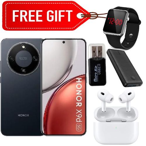 X9d 5G 679-inch 12GB RAM 256GB Dual-SIM 108MP Camera 8300mAh Battery - Black 2 Years Warranty Led Watch Card Reader Earpods Power Bankj