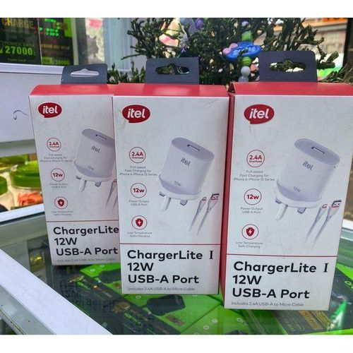 Itel 12W Charger USB Type A to Micro USB Cable