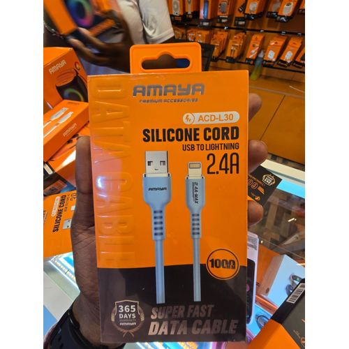 Amaya ACD-L30 Blue USB to Lightning Sync Cable 2.4A Fast Cha