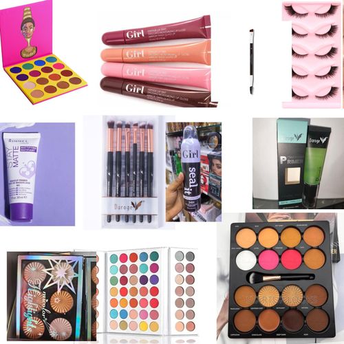 Full makeup kit set - Eyeshadow palette, Lip gloss, brush, Eyelashes, primer, makeup brushes, setting spray, matte primer,highligter palette, Eyeshadow palette, micolor contour palette