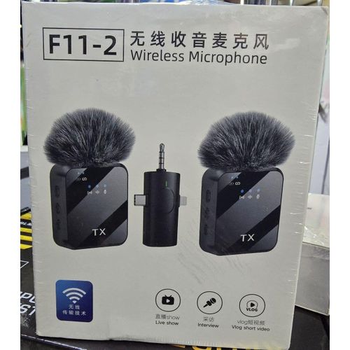 Lavalier Microphone F11-2 Wireless – 3-in-1 Kit with Type-C & iPhone