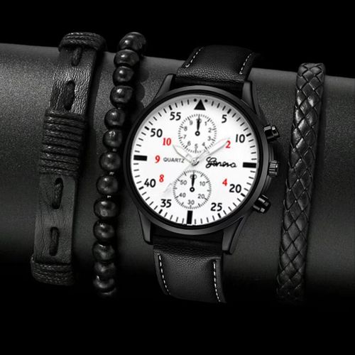 4-piece Mens Watch And Bracelet Set Watch Series