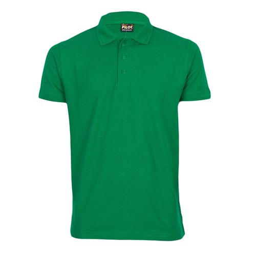 Green Men's T-Shirt With A Plain Collar
