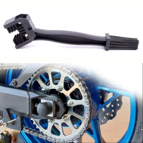 Triple 3-Sided Chain Cleaning Brush for Bicycle & Motorcycle Crankset Maintenance Tool BLACK Quad Bike Dirt ATV Motorbike Tooth Wheel Washer Brake Disk Scrub Tooth Drivetrain