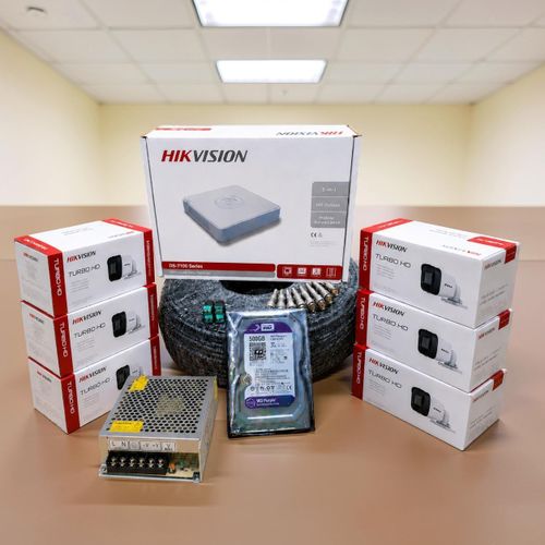 6 1080P Full HD 2MP 1080P Clarity Sharp Image CCTV Cameras Complete System Kit With 500GB Harddisk+8 Channel DVR Machine