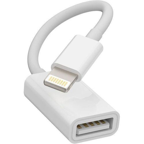 Lightning to USB Flash Adapter for iPhone OTG Converter Dongle Camera Card Reader Keyboard Mouse MIDI Player Hub Piano Data Sync Compatible with Apple 14 Pro Max for iPad Air