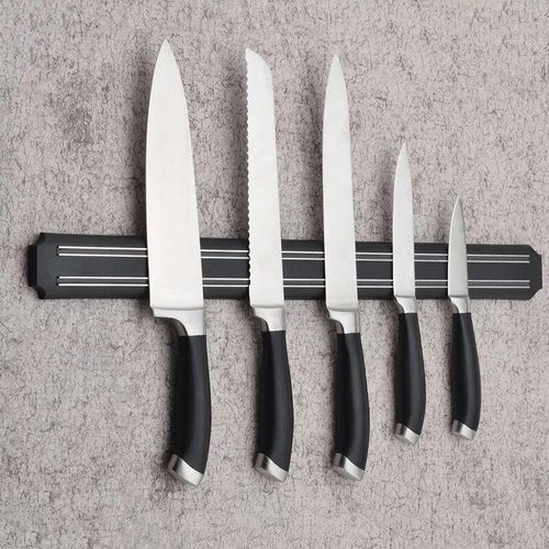 55cm Heavy Duty Magnetic Knife Holder - Wall-Mounted Stainless Steel Kitchen Utensil Organizer - Professional Magnetic Knife Rack & Tool Strip with Screw Mount - Space-Saving Kitchen Declutter Tool