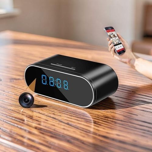 APP Remote View Remote Space Monitoring 247 Operation 1080P Full HD 4K Home and Office Security Surveillance Monitoring Alarm Mini Table Clock WiFi Spy Hidden Camera Audio Video Recorder