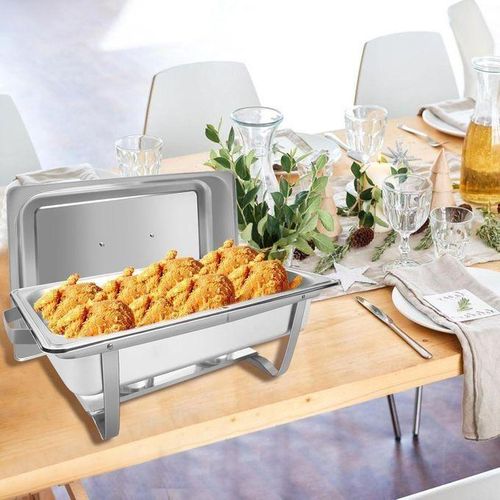 Chafing Dish Buffet Set, 8QT/9L Buffet Servers with Full Size Food Pans, Fuel Holders, Lids Frames, SINGLE REDBERRY CHAFFING DISH WITH PROPER DEEP INSERT, for Catering, Buffet, and Wedding Parties