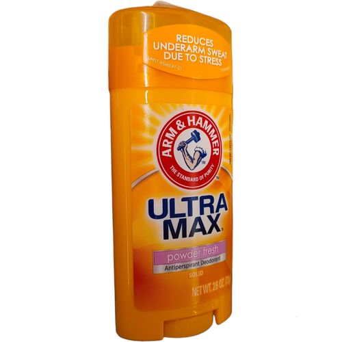 Ultra Max POWDER FRESH ANTIPERSPIRANT DEODORANT All Day Freshness REDUCES UNDERARM SWEAT DUE TO STRESS SOLID anti-perspirant anti perspirant nk