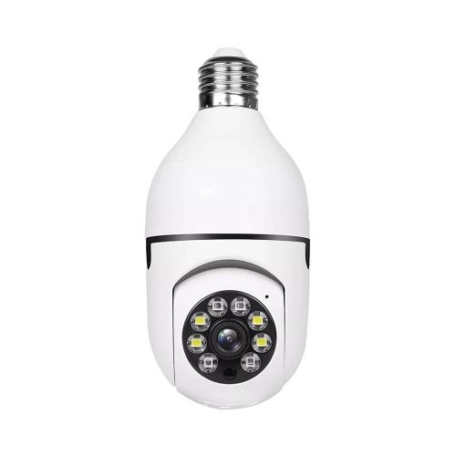 HD 1080P E27 PTZ Wi-Fi Light Bulb Camera with V380 Pro App – Full 360° Coverage and Motion Sensing Alerts