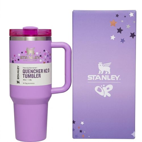 Stanely cup Thermal Tumblerpurple with stars Durable Leakproof Cup for Travel Office Outdoor Use