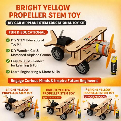 DIY Airplane Model Kids Toys School Project Education Aeroplane Toy Cars - DIY Wooden Car Aeroplane STEM Kit