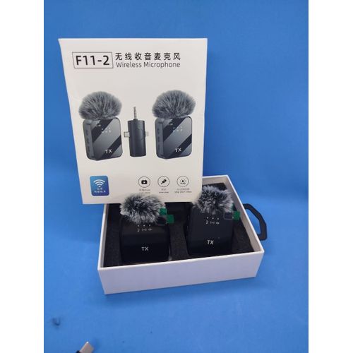 F11-2 Wireless Microphone System for DSLR, Smartphones, and Tablets with Superior Noise Cancellation