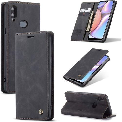 Caseme Wallet Case for Samsung Galaxy A10s, Matte Texture Retro PU Leather