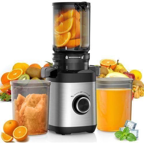 300W Juicer Machine, Masticating Slow Juicer for Whole Fruits, Cold Press Juicer with Wide Mouth 110mm Feeding Chute, Reverse Function Quiet Motor Fresh Healthy Juice Extractor