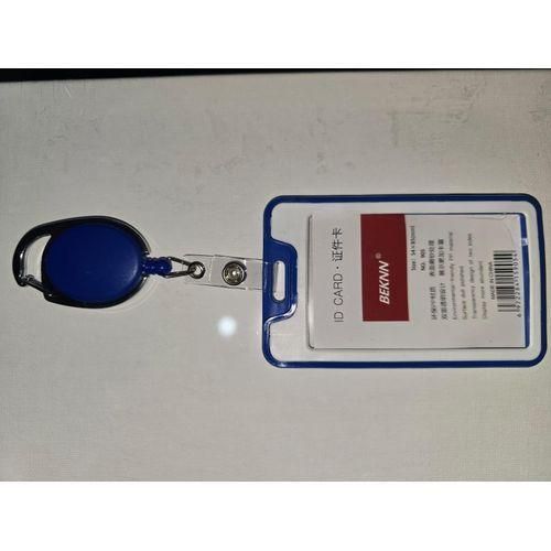 PAPPER VALLEY Rubberized Vertical ID Card Holder with Oval Retractable ID Badge Holder Pack of 5pcs