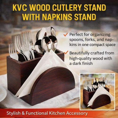 Wood cutlery stand with Napkins stand