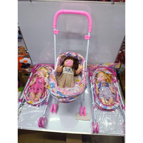 Stroller Doll Baby Toy Foldable Pram Lightweight Pushchair for Dolls Kids Role Play Pretend Play Outdoor and Indoor Fun
