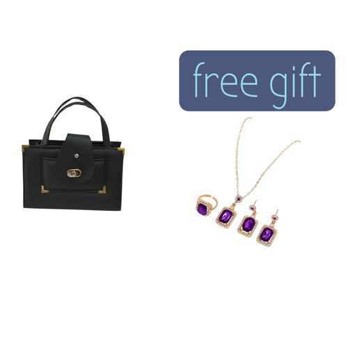 Fashionable Durable Womens Handbag with Free 3PCS Jewelry Gift Set -Necklace Earrings Ring Perfect for office work casual outings This handbag offers enough space to carry all your essentials As a special bonus comes with FREE 3pc jewelry gift set