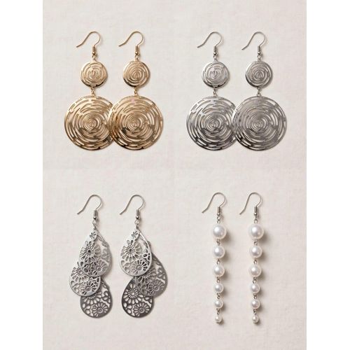 4 Pairs Women’s Fashion Earrings Set – Stylish Everyday & Occasion Earrings