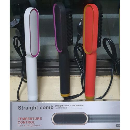 Simply Straight Hot Comb Blowdry Hair Straightener Brush Electric Hand Hair Blow Dryer Black