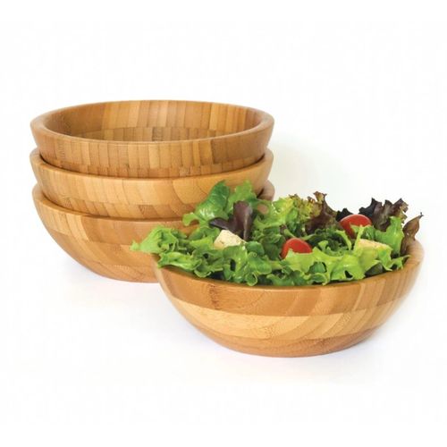 High Quality Bamboo Mixing Salad Bowl Eco Friendly Durable Kitchen Serving Bowl for Salad Pasta Fruits Lightweight Wooden Style Multipurpose Bowl Perfect for Daily Use