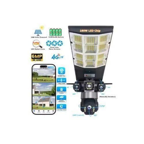 Solar Light 4G Solar powered AI CCTV Camera on 180W LED Solar Street Lamp