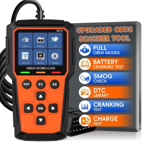 Professional Car OBDII Engine Scanner & Battery Tester, Supports 9 Protocols, Multi-Language Diagnostic Tool for Post-1996 Global Cars