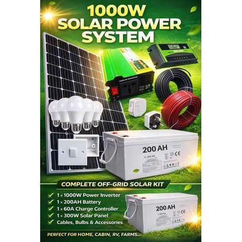 Solarmax 250W Solar Full Kit All Weather Energy Saving Bulbs FREE 10m Dropper Cable