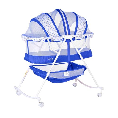 Foldable Baby Bassinet With Net And Wheels