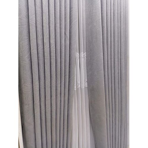 2Pc GREY Curtain 2M+2M HEAVY BLACKOUT Design