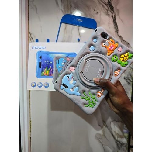 NEW M128 KIDS STUDY TABLET 8INCH 256GB/6GB 4000MAH 5G SIMCARD SLOT WITH SILICONE COVER-Gray