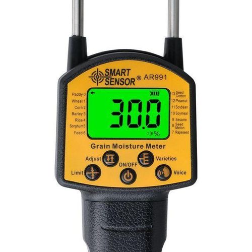 Handheld Moisture Meter LCD Digital Grain Moisture Meter Hygrometer with Measuring Probe for Corn Wheat Rice Bean