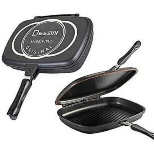 Double Sided Die Cast Made In Italy Grill Pan 40cm - Black
