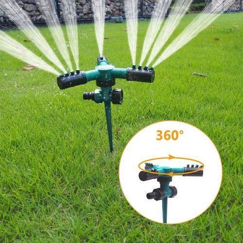 3-Head Lawn Water Sprinkler Rotary Garden Spray