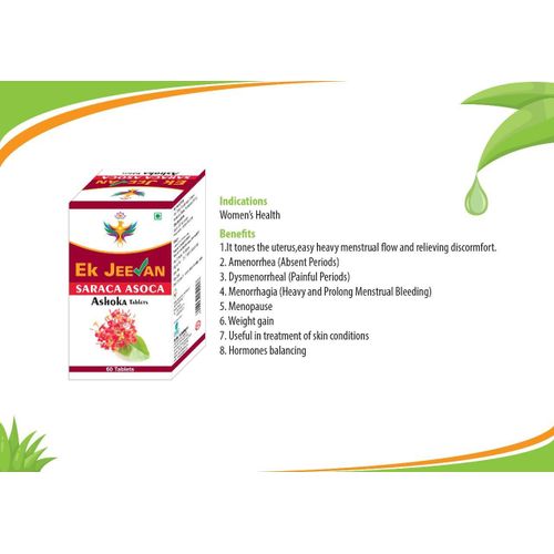 Ek Jeevan Ashoka Saraca Asoca Tablets Womens Health Hormonal Balance 60 Tablets