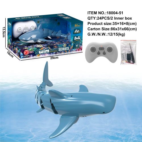 2.4G Remote Control Water Play Blue Shark – Rechargeable 3.7V
