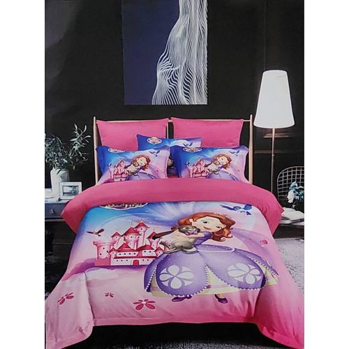 Sofia the first themed 4 by 6 kids' duvet with 1 duvet, 1 bed sheet and 1 pillowcase