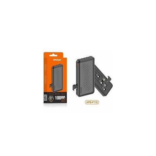 10000 mAH Durable Smart Phone Powerbank With Attached Cables