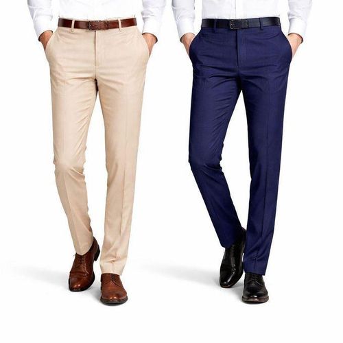 Official Turkey Trouser Pant - 2 Pcs Beige and Navy Blue