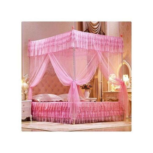 Mosquito Net With Metallic Stand- Pink- 4*6,